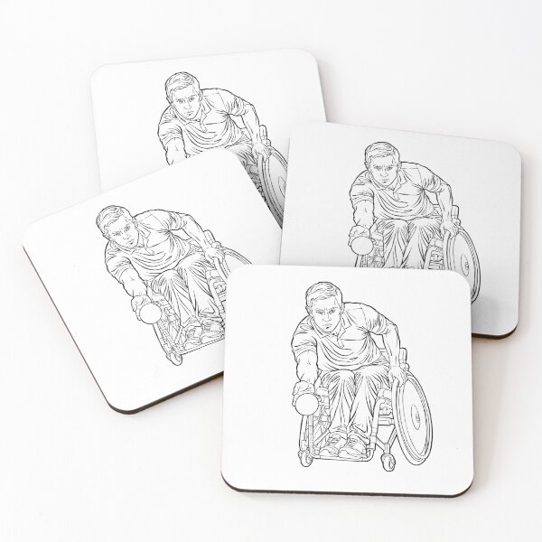 Item preview, Boccia Player Throwing Ball in Wheelchair Line Art Illustration, Adaptive Sports Athlete designed and sold by StairheadStore.