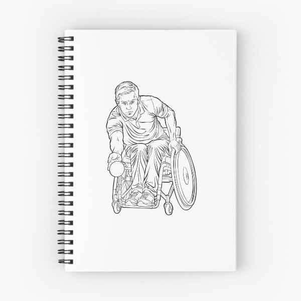 Item preview, Boccia Player Throwing Ball in Wheelchair Line Art Illustration, Adaptive Sports Athlete designed and sold by StairheadStore.