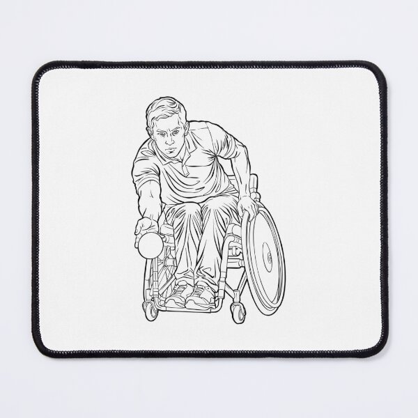 Item preview, Boccia Player Throwing Ball in Wheelchair Line Art Illustration, Adaptive Sports Athlete designed and sold by StairheadStore.