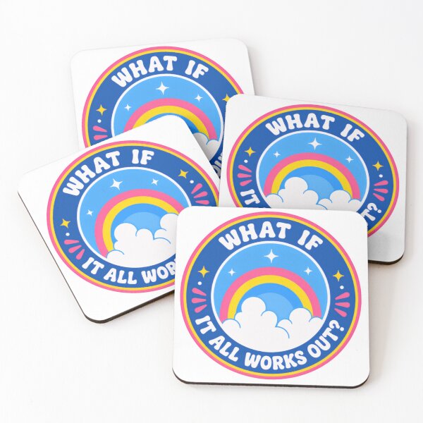 Item preview, What If It All Works Out Optimism Positive Thinking Motivation Quote designed and sold by SkeletonsDanger.