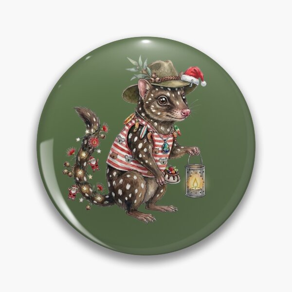 Item preview, Cute Quoll Aussie Christmas – Bush Olive Green Holiday Art designed and sold by Wennebabs.
