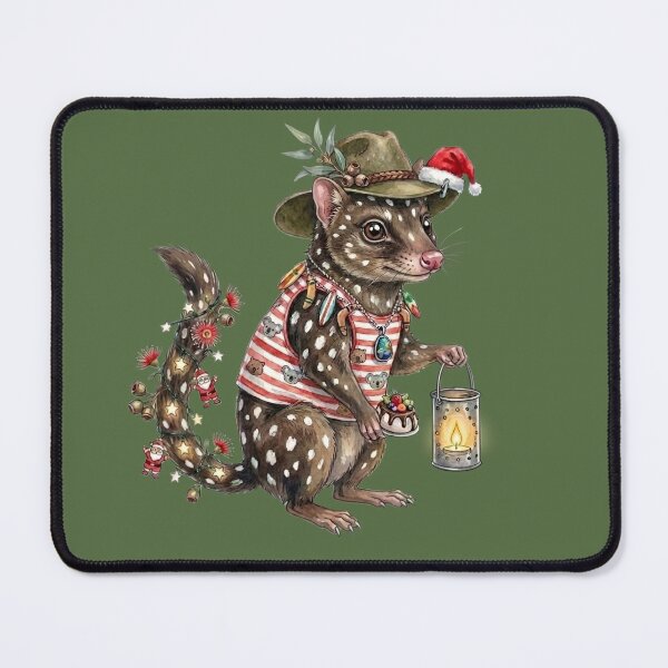 Item preview, Cute Quoll Aussie Christmas – Bush Olive Green Holiday Art designed and sold by Wennebabs.