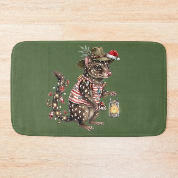 Item preview, Cute Quoll Aussie Christmas – Bush Olive Green Holiday Art designed and sold by Wennebabs.