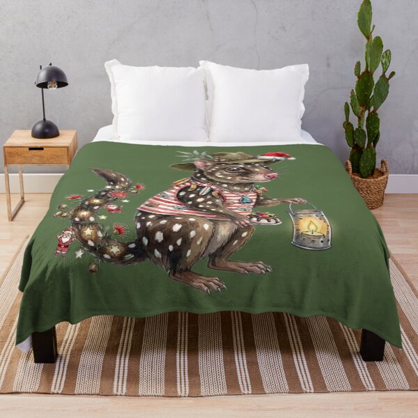 Item preview, Cute Quoll Aussie Christmas – Bush Olive Green Holiday Art designed and sold by Wennebabs.