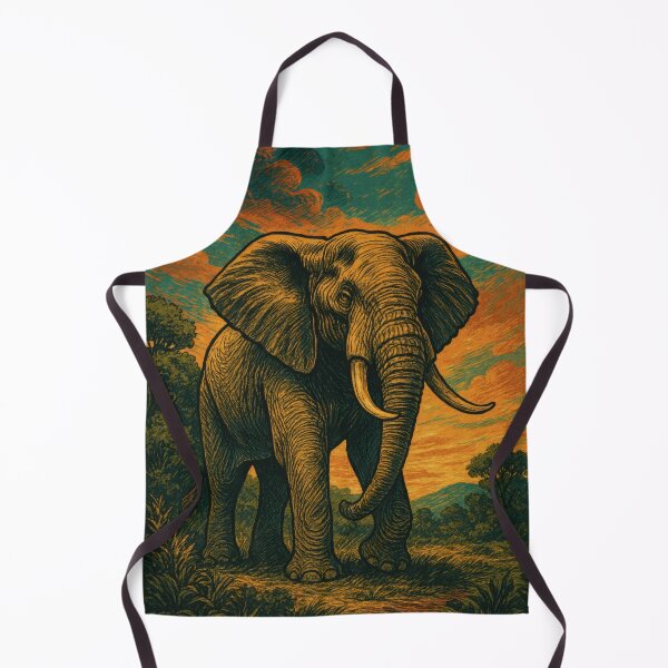 Item preview, Majestic Elephant Vintage Poster Illustration | Retro Wildlife Art | Powerful African Animal Design | Rustic Nature Wall Decor designed and sold by PaintedPixels01.