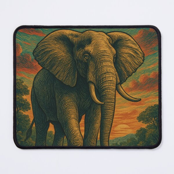 Item preview, Majestic Elephant Vintage Poster Illustration | Retro Wildlife Art | Powerful African Animal Design | Rustic Nature Wall Decor designed and sold by PaintedPixels01.
