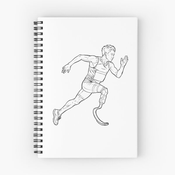 Item preview, Para Athlete Running with Prosthetic Blade Line Art Illustration, Adaptive Sports Sprinter in Action designed and sold by StairheadStore.