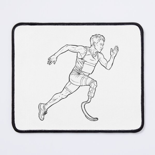 Item preview, Para Athlete Running with Prosthetic Blade Line Art Illustration, Adaptive Sports Sprinter in Action designed and sold by StairheadStore.