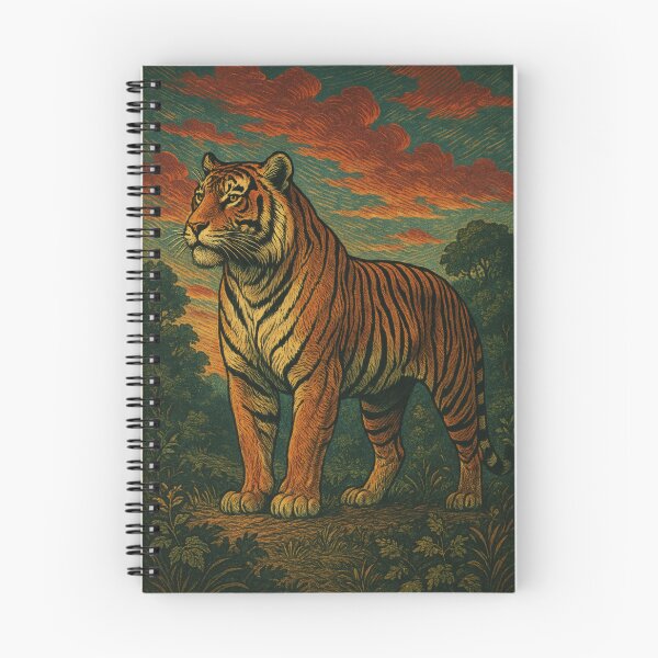 Item preview, Majestic Tiger Vintage Poster Illustration | Retro Wildlife Art | Bold Feline Portrait | Classic Rustic Wall Decor designed and sold by PaintedPixels01.