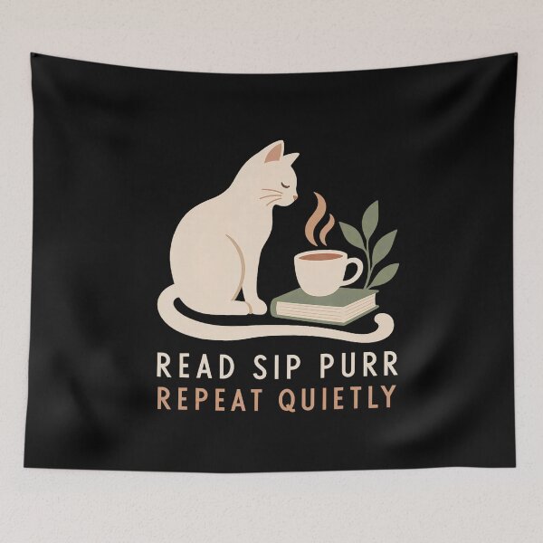 Item preview, Read Sip Purr Repeat Quietly Cozy Cat designed and sold by NoeValdric.