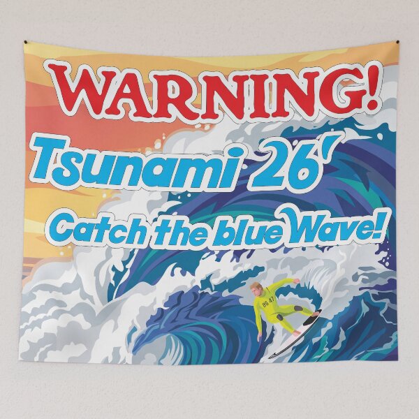 Item preview, FDT — "WARNING! Tsunami 26' Catch the Blue Wave" Graphic Tee & Apparel designed and sold by LisasMasterpiece.