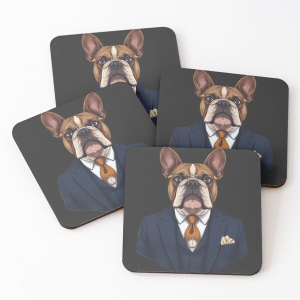 Item preview, Gentleman French Bulldog in Suit | Funny Business Dog Art designed and sold by RobertArt08.