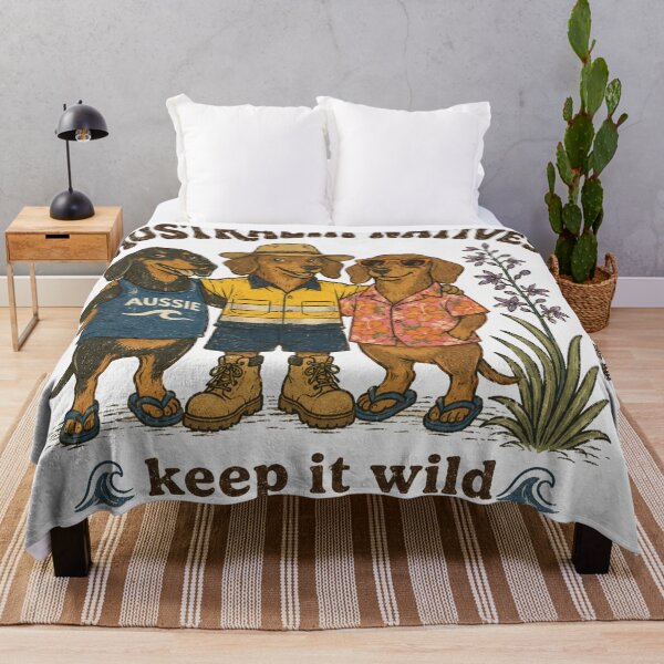 Item preview, Australia Natives Keep It Wild Three Dachshund Aussie Tradie Hibiscus Floral designed and sold by Yellowriversss.