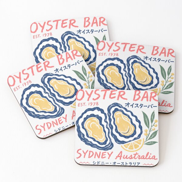 Item preview, Oyster Bar EST 1978 Sydney Australia Vintage Sydney Rock Oyster Wattle Lemon designed and sold by Yellowriversss.