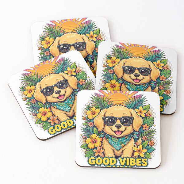 Item preview, Good Vibes Only Dog T-Shirt - Cute Summer Puppy Graphic Tee designed and sold by Trendnextstore.