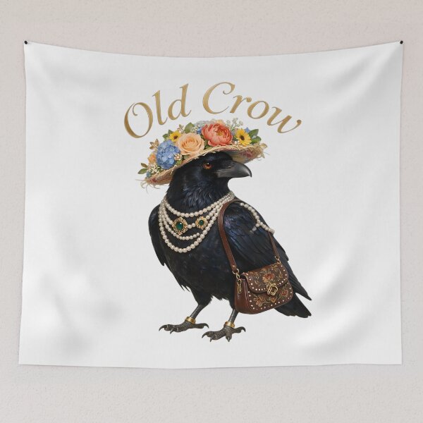 Item preview, Old Crow Wearing Pearls designed and sold by The She Shed.