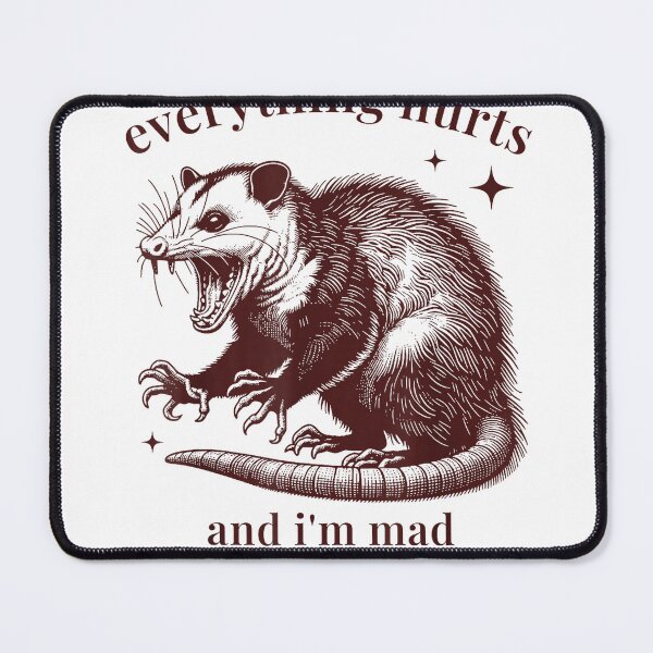 Item preview, Everything Hurts and I'm Mad At The Government Funny Possum T-Shirt designed and sold by KTY-NUSS.