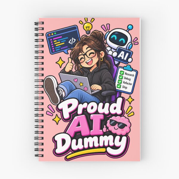 Item preview, Proud AI Dummy – Funny Girl Programmer & AI Developer designed and sold by RaulWeirdAndFun.
