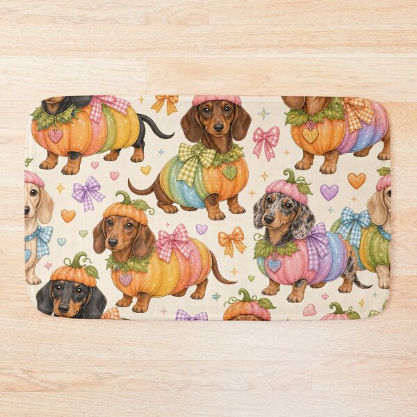 Item preview, Dachshunds in Colorful Pumpkin Costumes designed and sold by Wags & Tails.
