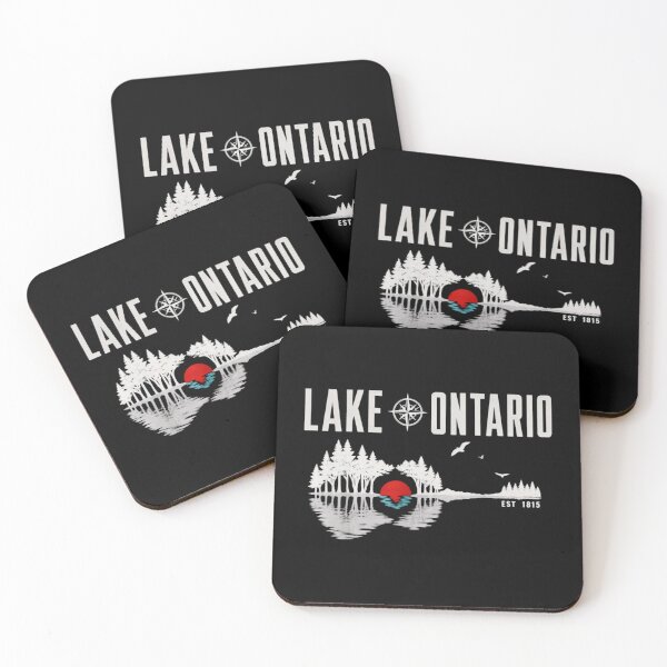 Artikelvorschau, Akustikgitarre am Ontariosee, Baum, Sonnenuntergang, Vintage-Seeleben entworfen und verkauft von KrushnaChandra.