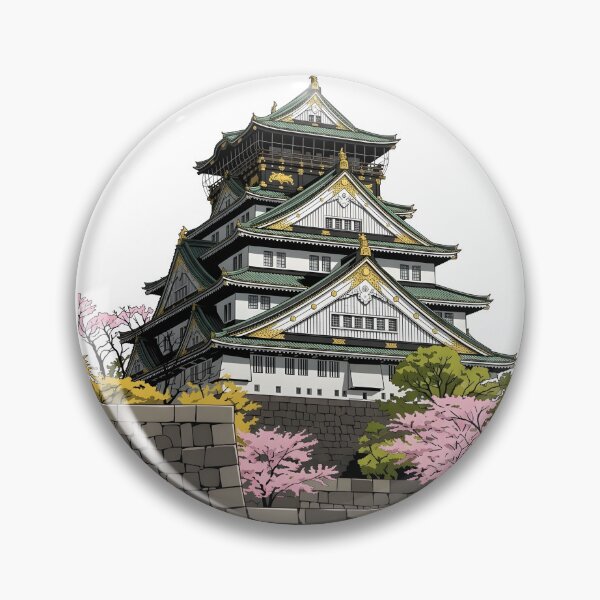 Item preview, Majestic Japanese Castle in Spring Bloom illustration designed and sold by sabartgunpla.