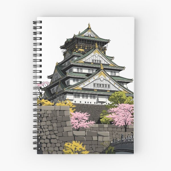 Item preview, Majestic Japanese Castle in Spring Bloom illustration designed and sold by sabartgunpla.