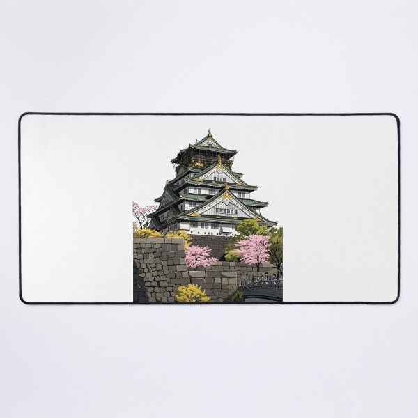 Item preview, Majestic Japanese Castle in Spring Bloom illustration designed and sold by sabartgunpla.