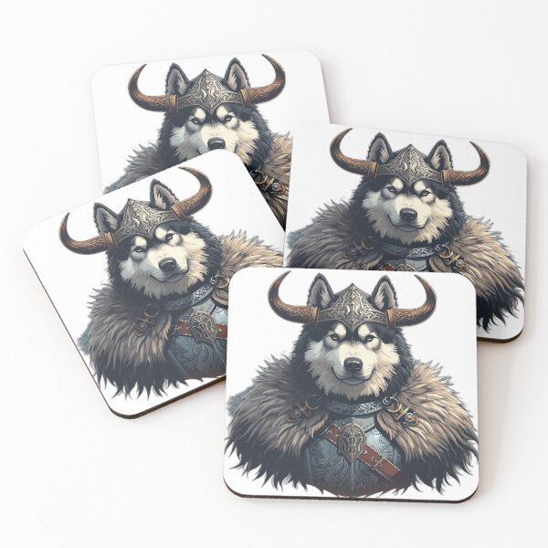 Item preview, Viking Husky Wolf Warrior | Fantasy Norse Dog Art designed and sold by RobertArt08.