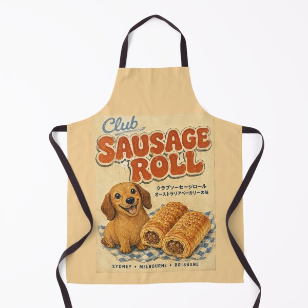 Item preview, Club Sausage Roll Sydney Melbourne Brisbane Retro Dachshund Bakery Australia designed and sold by Yellowriversss.
