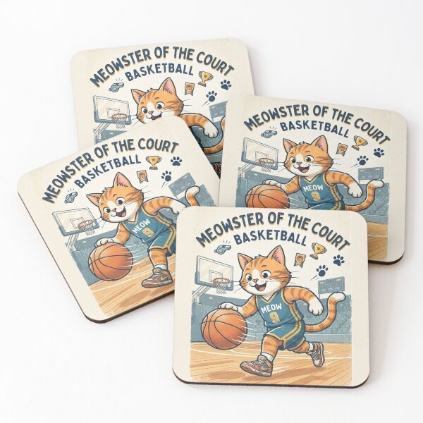 Item preview, Meowster of the Court Basketball Cat - Cute Vintage Basketballer Cat Lover Gift designed and sold by PetalsPaws.