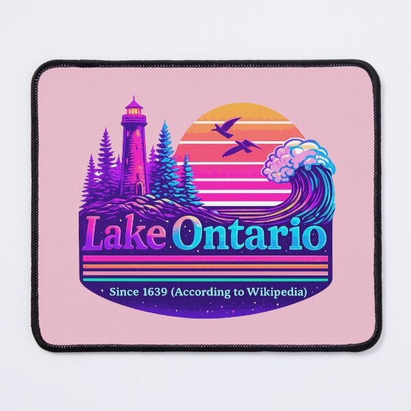 Item preview, Lake Ontario Lighthouse Vaporwave Retro Sunset designed and sold by KungPowUnicorn.