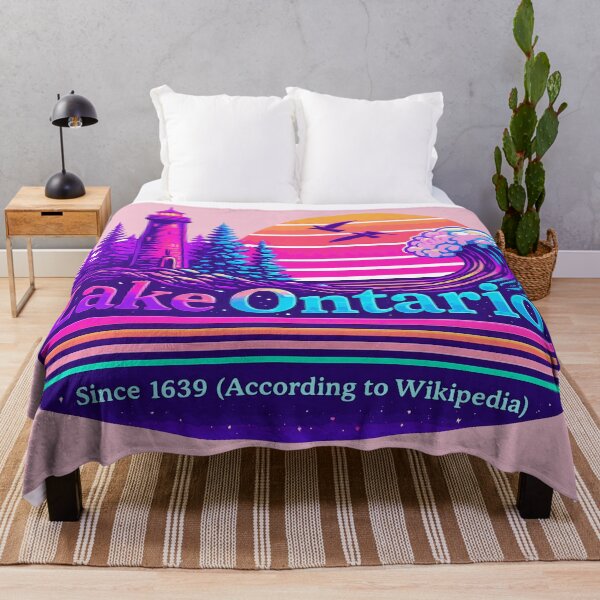 Item preview, Lake Ontario Lighthouse Vaporwave Retro Sunset designed and sold by KungPowUnicorn.