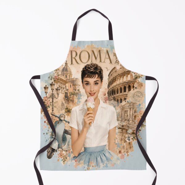 Item preview, Audrey Hepburn Rome Oversized T-Shirt, Vintage Italian Fashion & Classic Cinema Travel Collage designed and sold by DigiArt8Design.