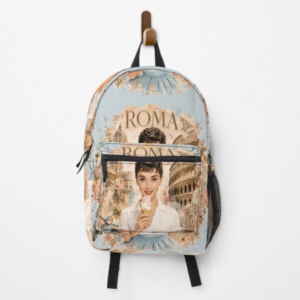 Item preview, Audrey Hepburn Rome Oversized T-Shirt, Vintage Italian Fashion & Classic Cinema Travel Collage designed and sold by DigiArt8Design.