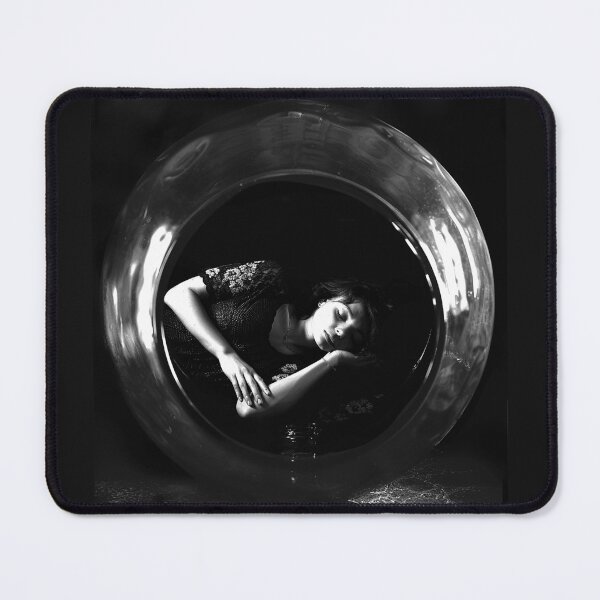 Item preview, Sleeping Woman in Futuristic Pod Surreal Black and White Dream Art designed and sold by inkoutninja.