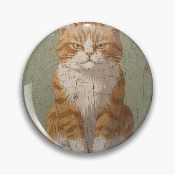 Artikelvorschau, Skeptische Ingwerkatze Volkskunst entworfen und verkauft von PictorialWhimsy.
