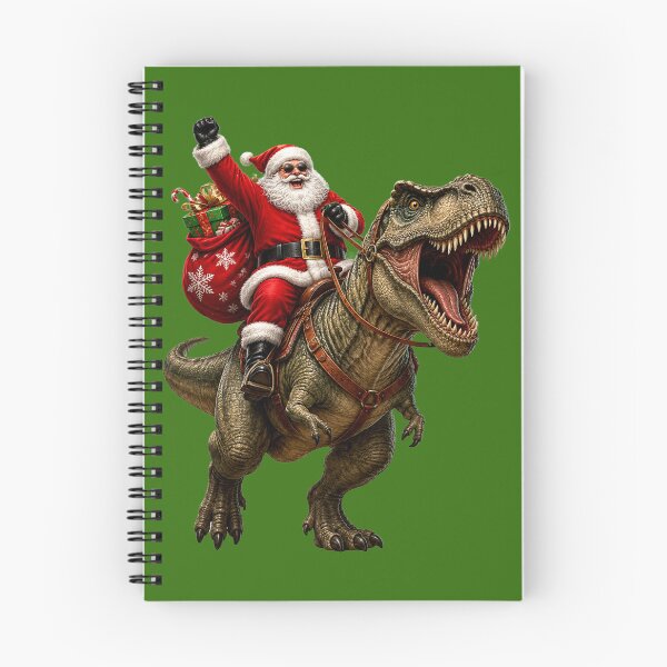 Item preview, Santa Claus Riding T-Rex Dinosaur designed and sold by Giddy Bear Gifts.