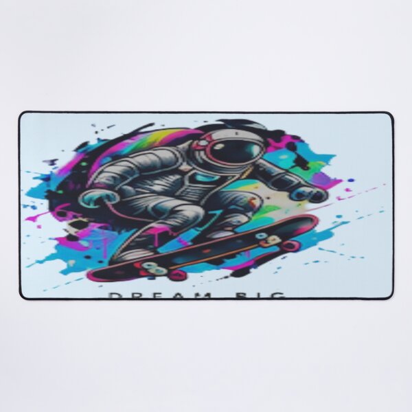 Item preview, Cyberpunk Astronaut Skateboarding Dream Big - Neon Pop Art designed and sold by FABIOLA1970.