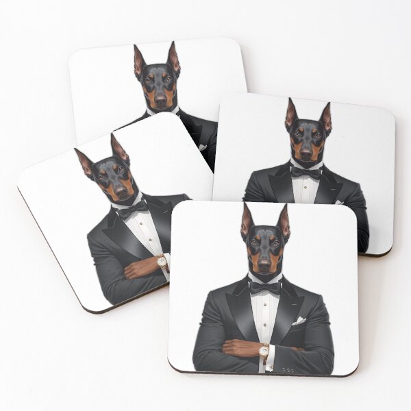 Item preview, Doberman in Tuxedo | Classy Gentleman Dog Suit Art designed and sold by RobertArt08.