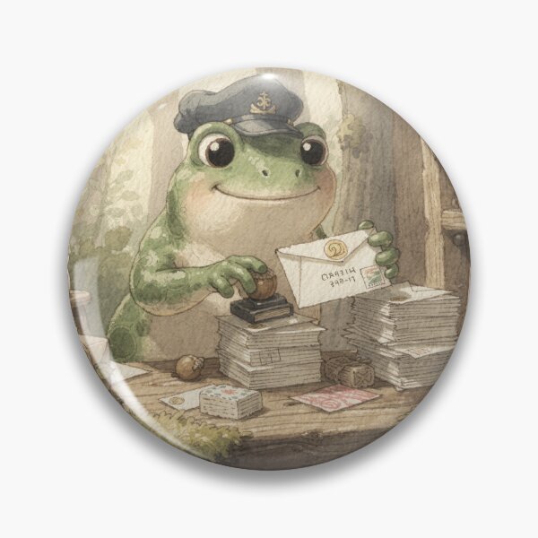 Item preview, Frog Postmaster Cottagecore Art designed and sold by PictorialWhimsy.