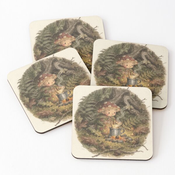Item preview, Mushroom Sprite Brewmaster Folk Art designed and sold by PictorialWhimsy.