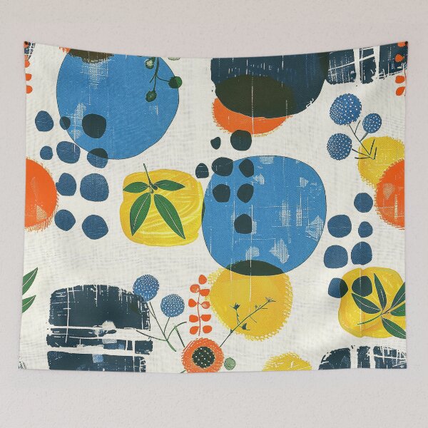 Item preview, Japandi Blue, Yellow, And Red Modern Abstract Design designed and sold by DEC02.