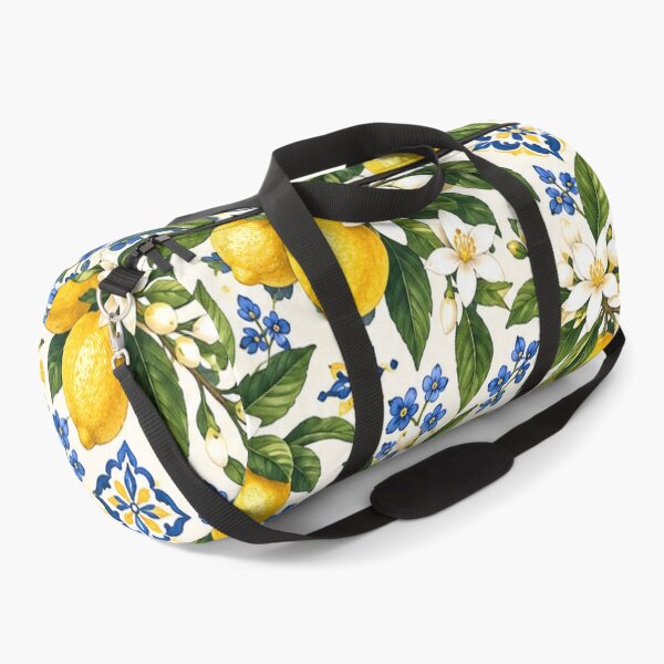 Item preview, Lemon Blossom Mediterranean Pattern – Blue & Yellow Citrus Floral designed and sold by RJACreative.