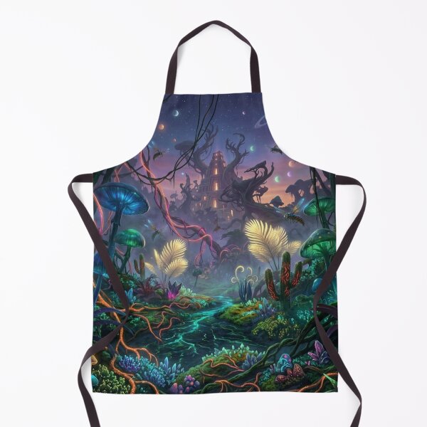 Item preview, Bioluminescent Psychedelic Alien Jungle Temple Night Scene designed and sold by KreatoLab.