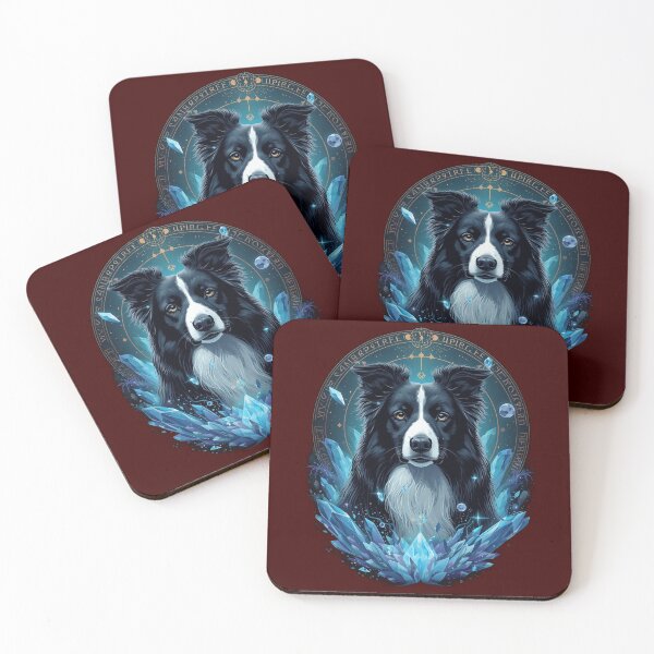 Item preview, Mystical Border Collie with Crystals | Magic Rune Dog Art designed and sold by RobertArt08.