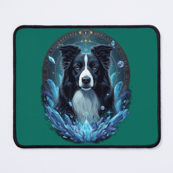 Item preview, Mystical Border Collie with Crystals | Magic Rune Dog Art designed and sold by RobertArt08.
