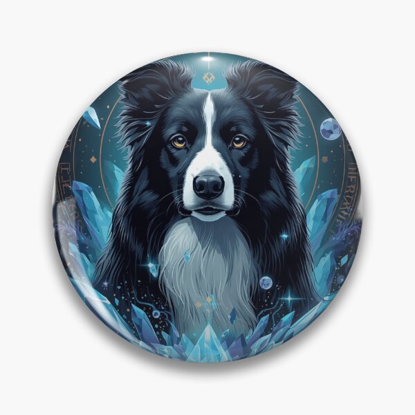 Item preview, Mystical Border Collie with Crystals | Magic Rune Dog Art designed and sold by RobertArt08.