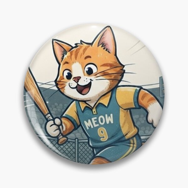 Item preview, Meowster of the Diamond Baseball Cat designed and sold by PetalsPaws.