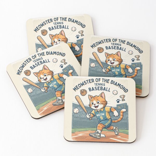 Item preview, Meowster of the Diamond Baseball Cat designed and sold by PetalsPaws.