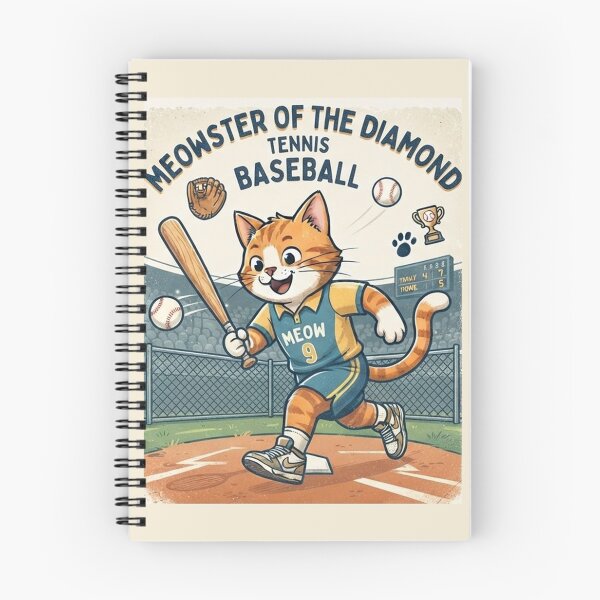 Item preview, Meowster of the Diamond Baseball Cat designed and sold by PetalsPaws.